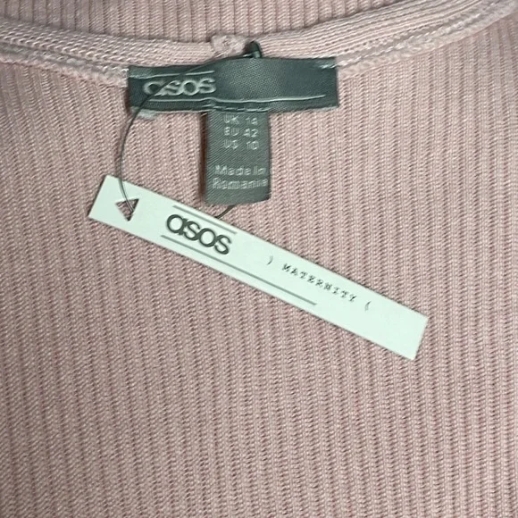 ASOS Maternity Pink Ribbed Dress Size 10 - Picture 2 of 2